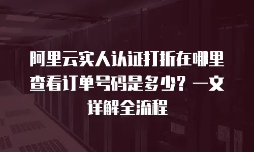 阿里云实人认证打折在哪里查看订单号码是多少？一文详解全流程