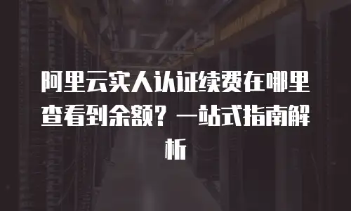 阿里云实人认证续费在哪里查看到余额？一站式指南解析