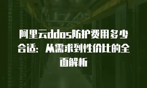 阿里云ddos防护费用多少合适：从需求到性价比的全面解析