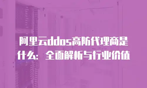 阿里云ddos高防代理商是什么：全面解析与行业价值
