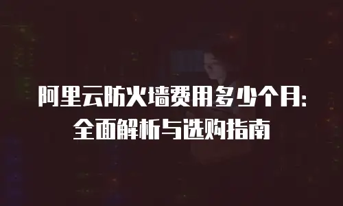 阿里云防火墙费用多少个月：全面解析与选购指南