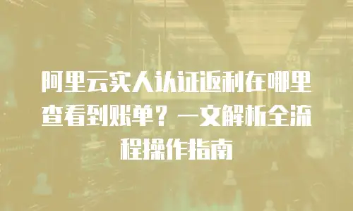阿里云实人认证返利在哪里查看到账单？一文解析全流程操作指南