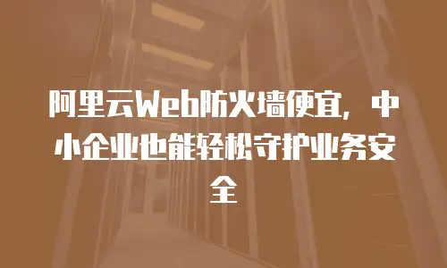 阿里云Web防火墙便宜，中小企业也能轻松守护业务安全