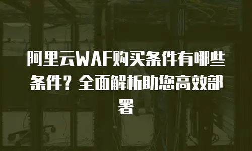 阿里云WAF购买条件有哪些条件？全面解析助您高效部署