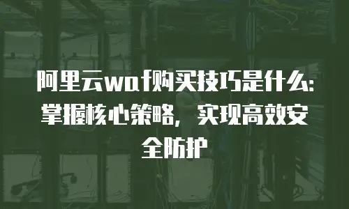 阿里云waf购买技巧是什么：掌握核心策略，实现高效安全防护