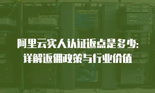 阿里云实人认证返点是多少：详解返佣政策与行业价值