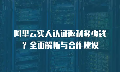 阿里云实人认证返利多少钱？全面解析与合作建议