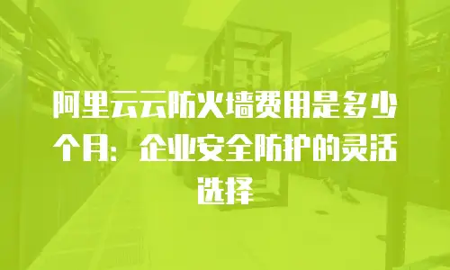 阿里云云防火墙费用是多少个月：企业安全防护的灵活选择