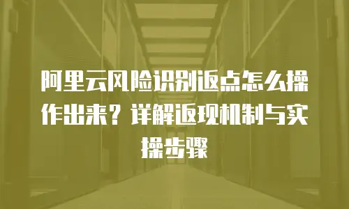 阿里云风险识别返点怎么操作出来？详解返现机制与实操步骤