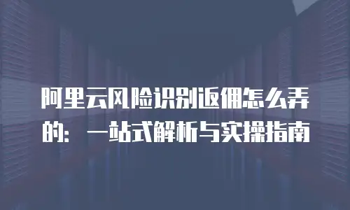 阿里云风险识别返佣怎么弄的：一站式解析与实操指南