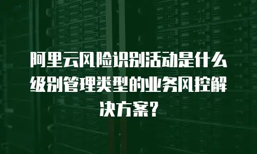 阿里云风险识别活动是什么级别管理类型的业务风控解决方案？