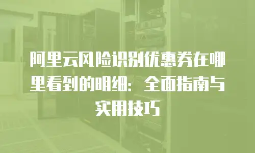 阿里云风险识别优惠券在哪里看到的明细：全面指南与实用技巧