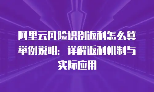 阿里云风险识别返利怎么算举例说明：详解返利机制与实际应用