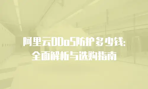阿里云DDoS防护多少钱：全面解析与选购指南