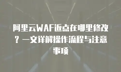 阿里云WAF返点在哪里修改？一文详解操作流程与注意事项