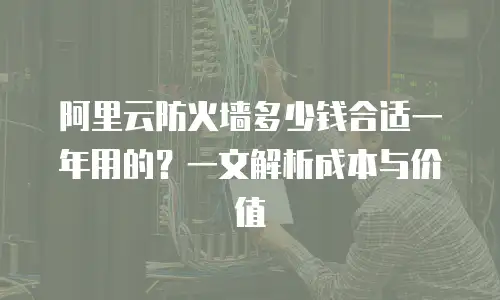 阿里云防火墙多少钱合适一年用的？一文解析成本与价值