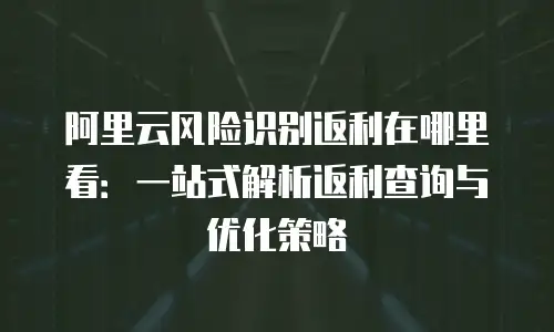 阿里云风险识别返利在哪里看：一站式解析返利查询与优化策略