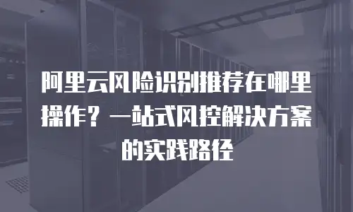 阿里云风险识别推荐在哪里操作？一站式风控解决方案的实践路径