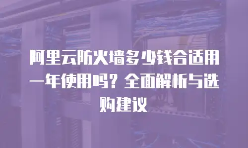 阿里云防火墙多少钱合适用一年使用吗？全面解析与选购建议