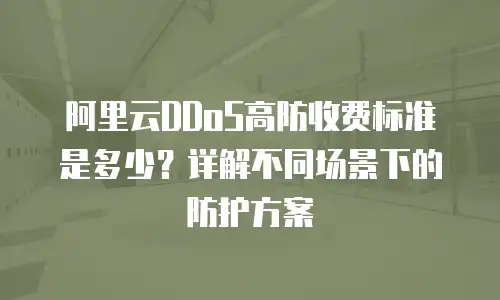 阿里云DDoS高防收费标准是多少？详解不同场景下的防护方案