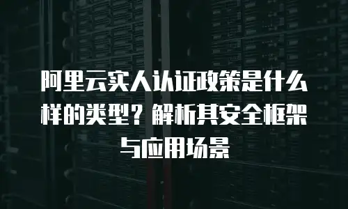 阿里云实人认证政策是什么样的类型？解析其安全框架与应用场景