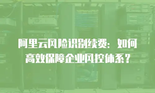 阿里云风险识别续费：如何高效保障企业风控体系？