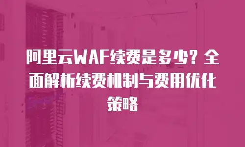 阿里云WAF续费是多少？全面解析续费机制与费用优化策略
