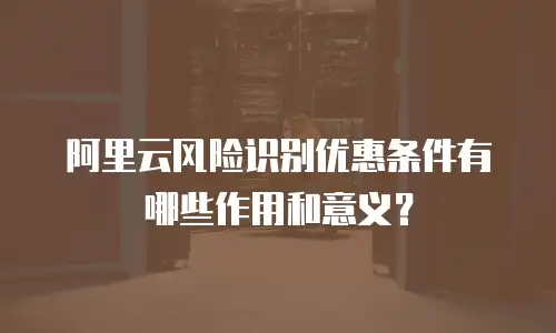 阿里云风险识别优惠条件有哪些作用和意义？