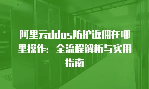 阿里云ddos防护返佣在哪里操作：全流程解析与实用指南