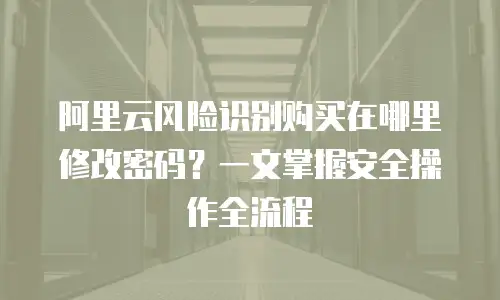 阿里云风险识别购买在哪里修改密码？一文掌握安全操作全流程