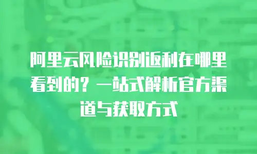 阿里云风险识别返利在哪里看到的？一站式解析官方渠道与获取方式