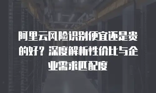 阿里云风险识别便宜还是贵的好？深度解析性价比与企业需求匹配度