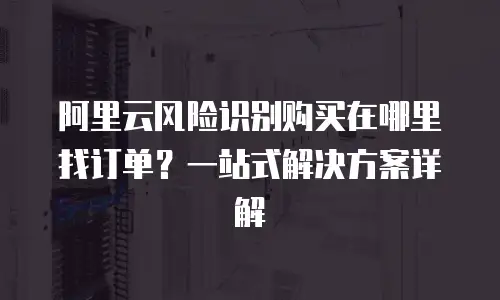 阿里云风险识别购买在哪里找订单？一站式解决方案详解
