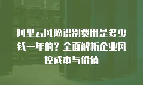 阿里云风险识别费用是多少钱一年的？全面解析企业风控成本与价值