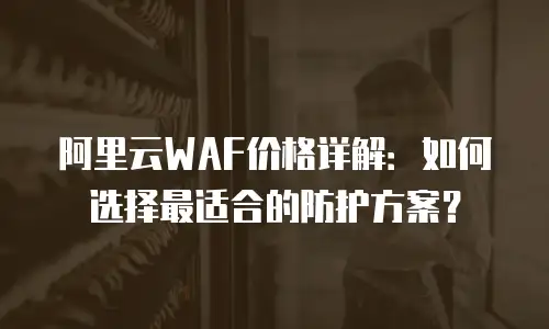阿里云WAF价格详解：如何选择最适合的防护方案？