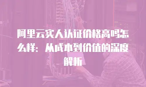 阿里云实人认证价格高吗怎么样：从成本到价值的深度解析