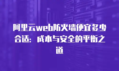 阿里云web防火墙便宜多少合适：成本与安全的平衡之道