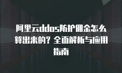 阿里云ddos防护佣金怎么算出来的？全面解析与应用指南