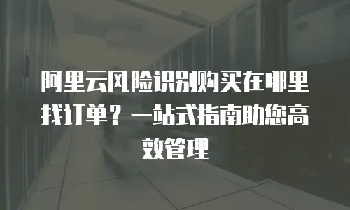 阿里云风险识别购买在哪里找订单？一站式指南助您高效管理