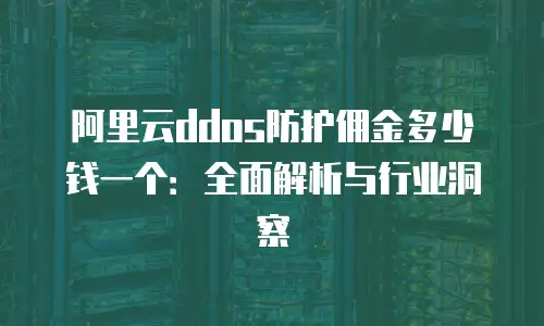 阿里云ddos防护佣金多少钱一个：全面解析与行业洞察