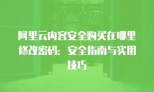 阿里云内容安全购买在哪里修改密码：安全指南与实用技巧