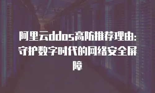 阿里云ddos高防推荐理由：守护数字时代的网络安全屏障