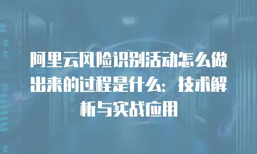 阿里云风险识别活动怎么做出来的过程是什么：技术解析与实战应用