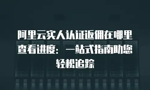 阿里云实人认证返佣在哪里查看进度：一站式指南助您轻松追踪