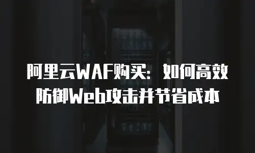 阿里云WAF购买：如何高效防御Web攻击并节省成本