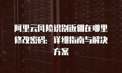 阿里云风险识别返佣在哪里修改密码：详细指南与解决方案