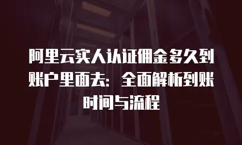 阿里云实人认证佣金多久到账户里面去：全面解析到账时间与流程