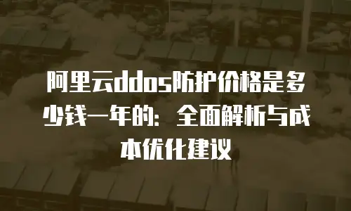 阿里云ddos防护价格是多少钱一年的：全面解析与成本优化建议