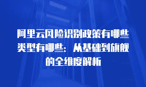 阿里云风险识别政策有哪些类型有哪些：从基础到旗舰的全维度解析