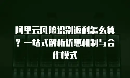 阿里云风险识别返利怎么算？一站式解析优惠机制与合作模式